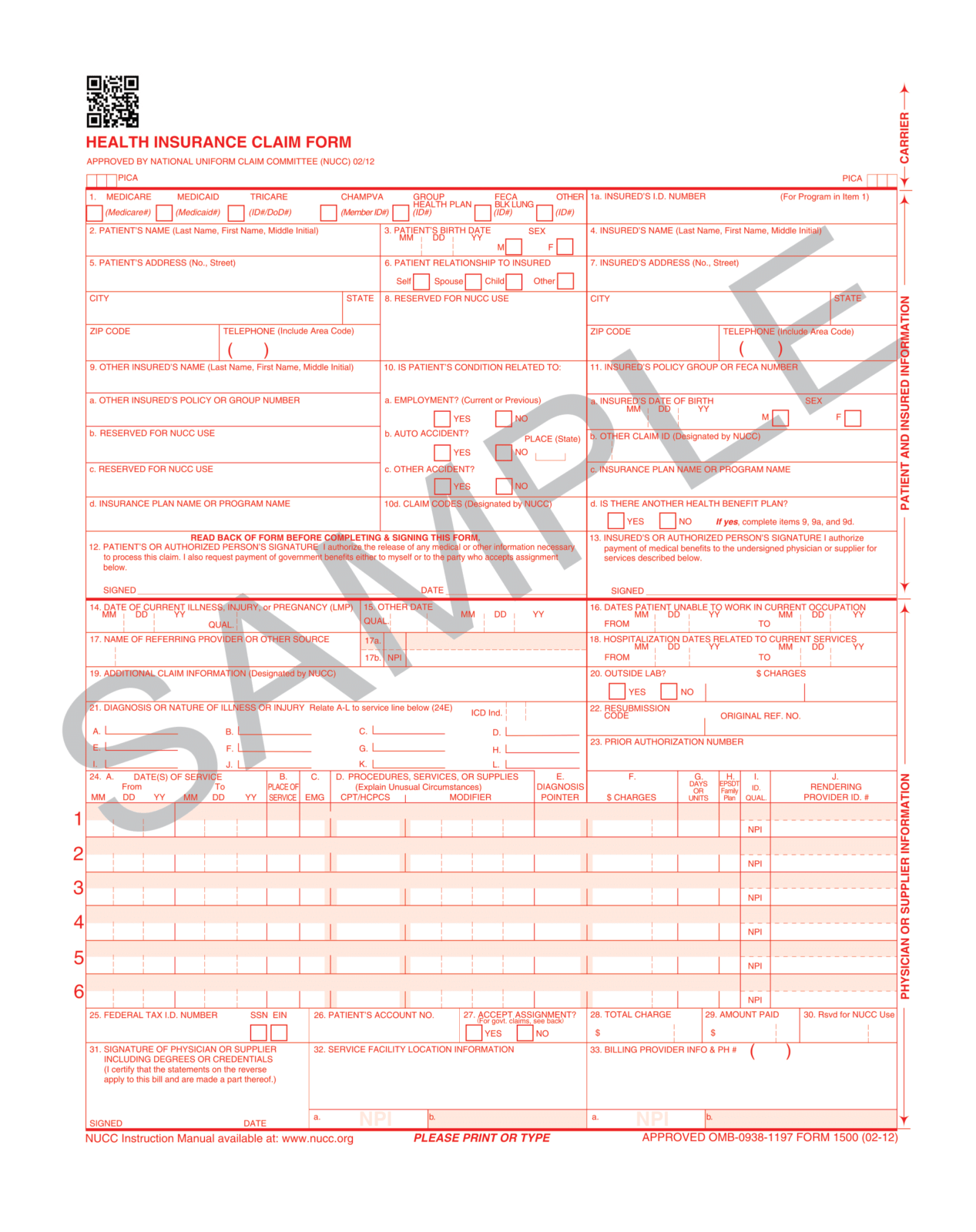 Hcfa 1500 Form Printable Fill Out And Sign Printable - vrogue.co