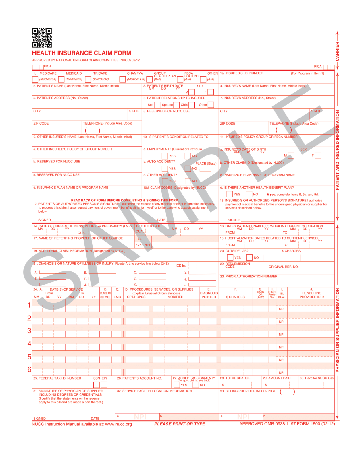 Cms1500 Printable Form