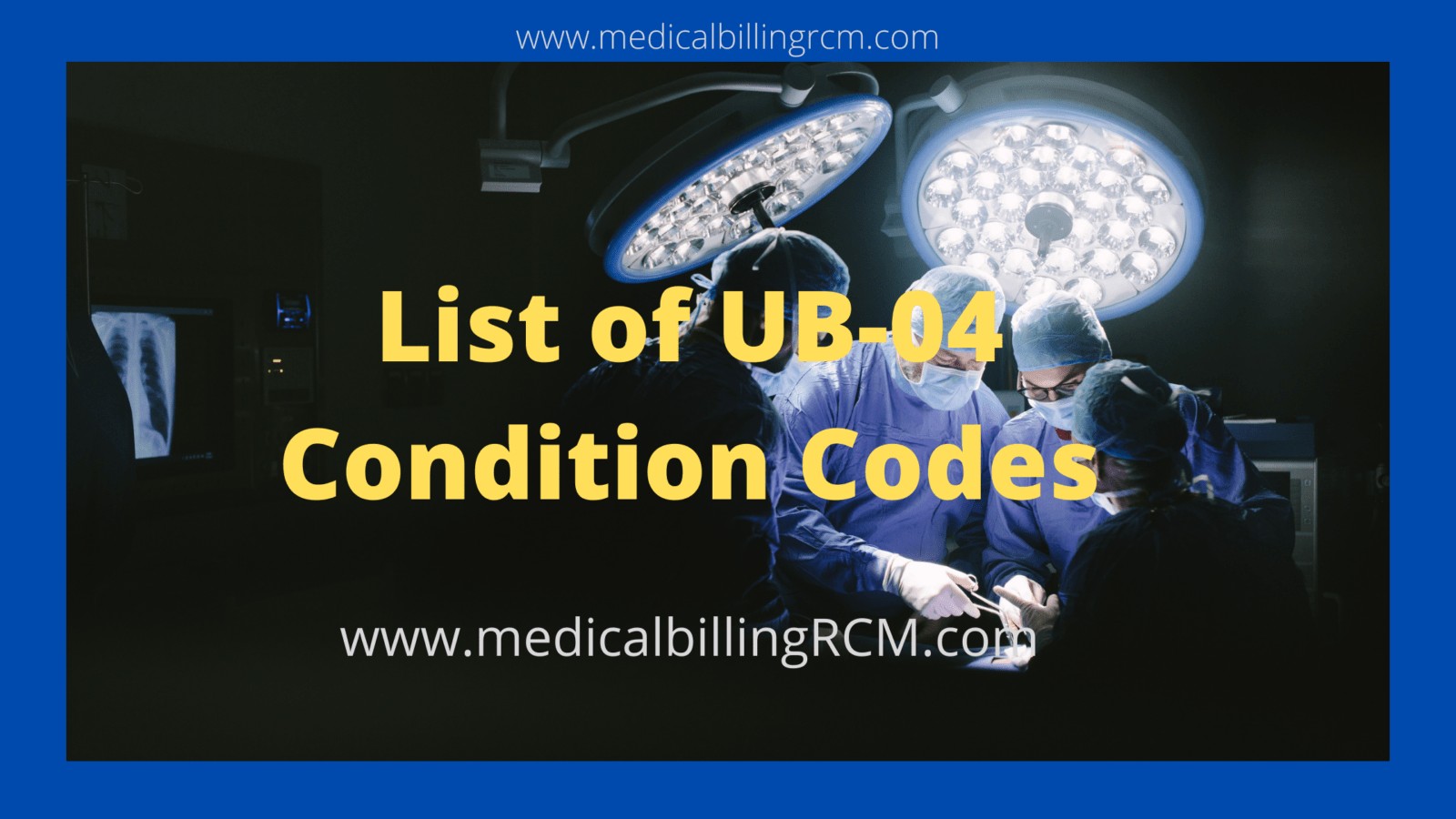 UB 04 condition codes list in medical billing