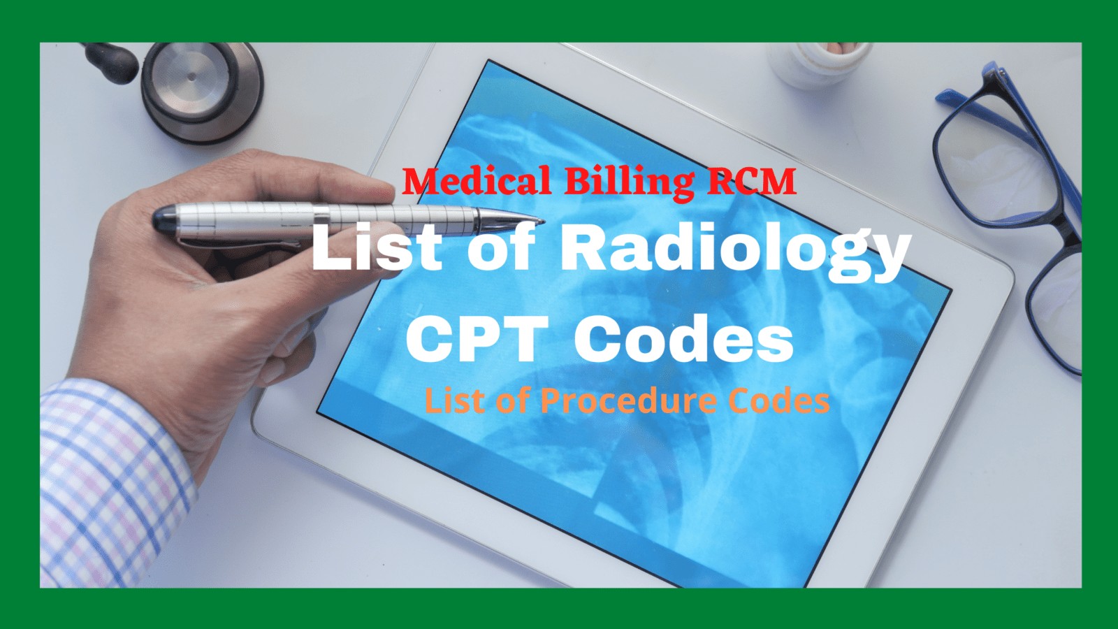 radiology cpt codes list and description