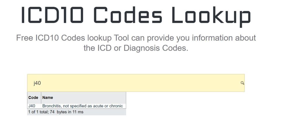 Bronchitis ICD 10 Code and description