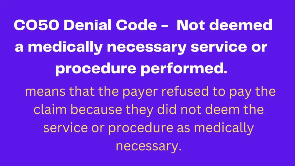 denial code 50- medical necessity